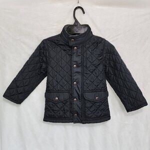 Navy Black/Blue Quilted and lined Coat for Girls